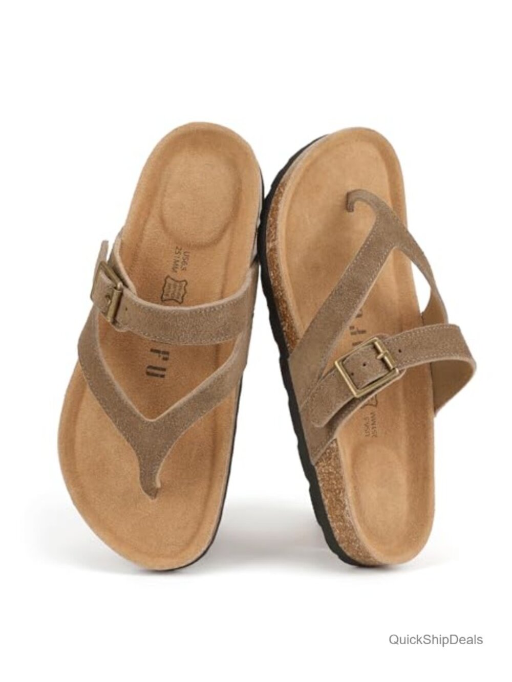 Genuine Leather Thong Sandals with Arch Support Slide Sandals